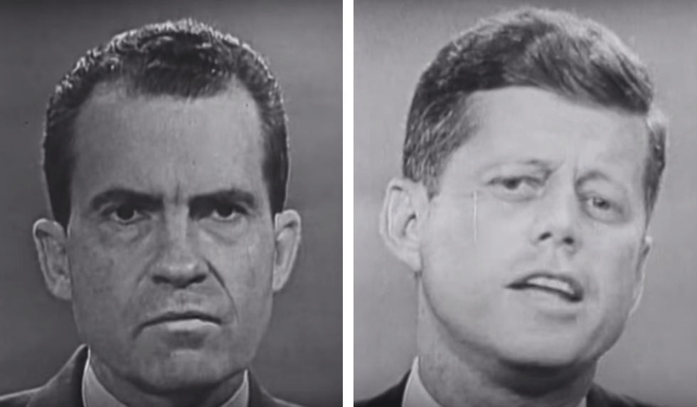 Due fotogrammi del primo dibattito